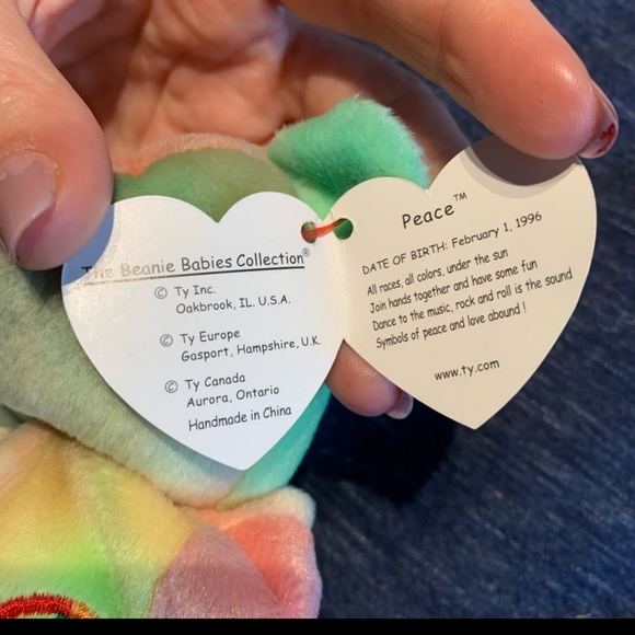 **RARE BEANIE BABY** PEACE BEAR. EXCELLENT CONDITION! - Picture 4 of 7